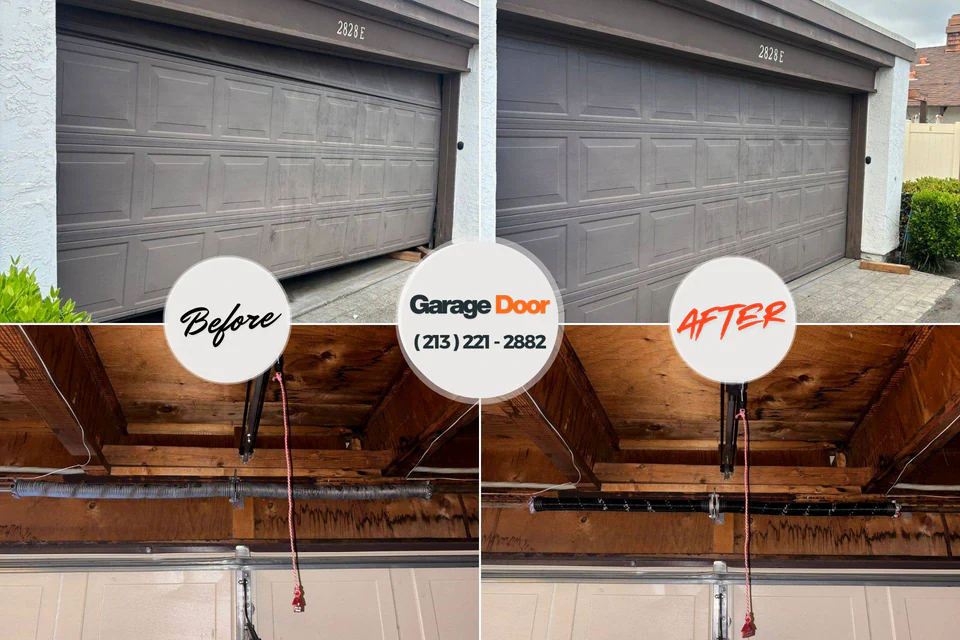 Before and after: garage door repair Wayne, PA